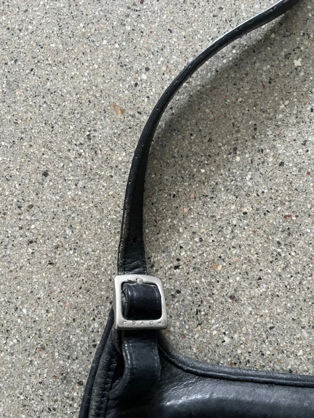 Coach Black Leather Crossbody with Silver Studs